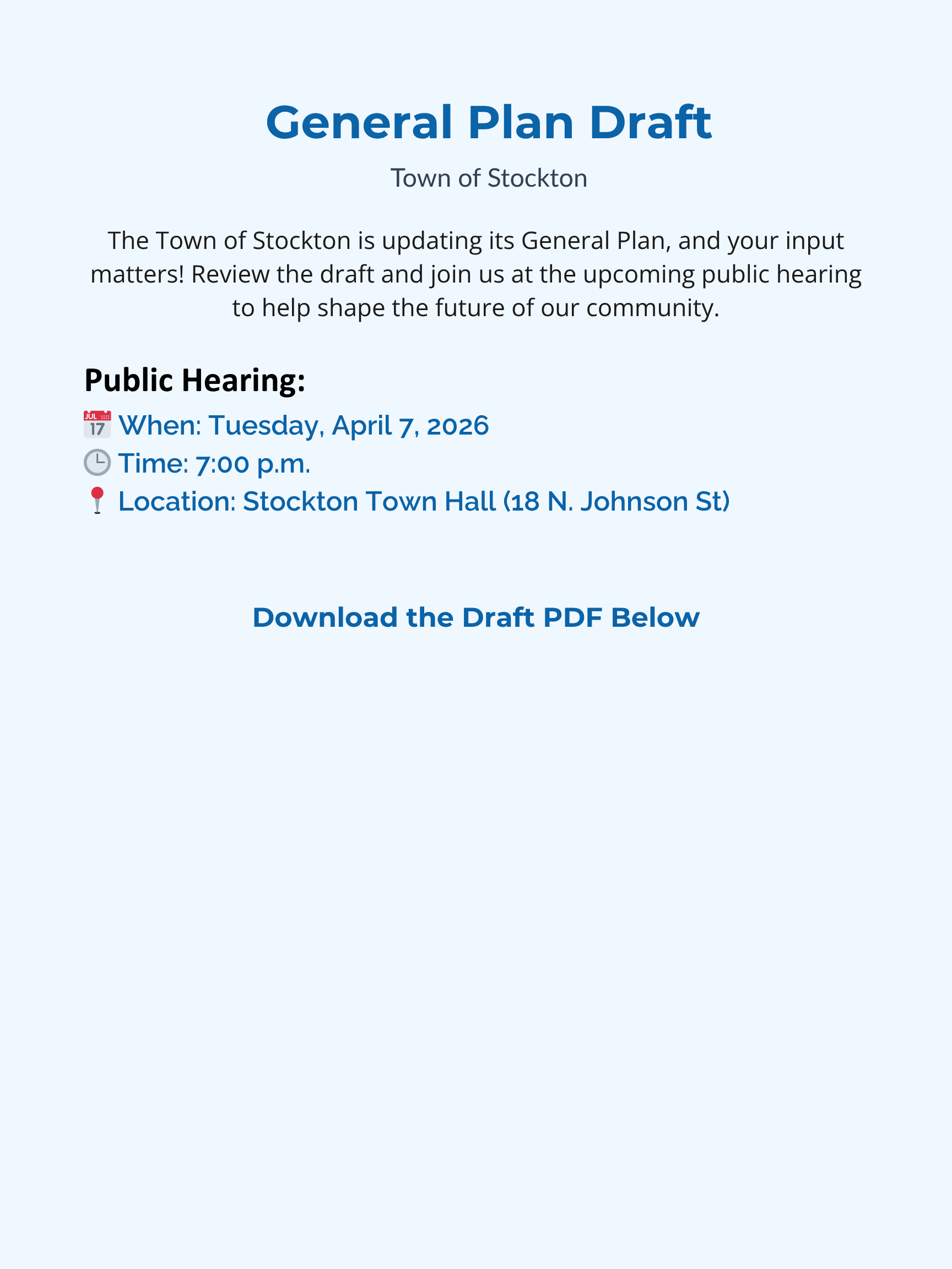 General Plan Draft Poster